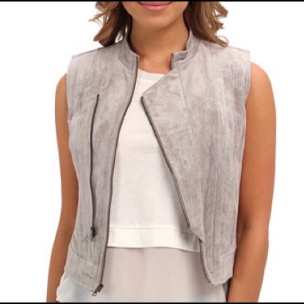 BCBG Suede Damien Cropped Vest